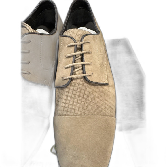NIB Marc Jacobs Gold Downing St Taupe Men's Lace up Oxford Size 8 - Picture 2 of 8